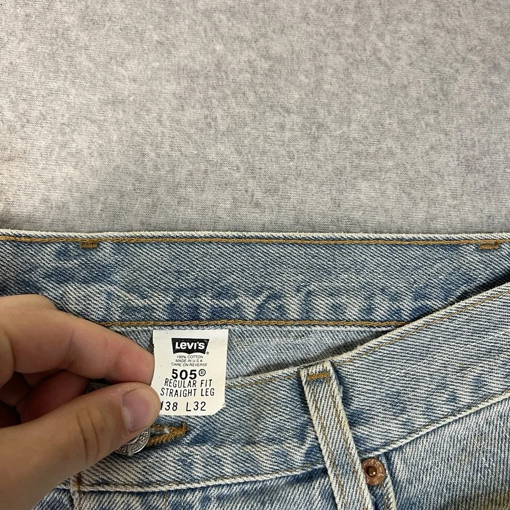 Vintage Levis Jeans Mens 36x32 Blue 505 Straight Denim Cotton Light Mid Rise